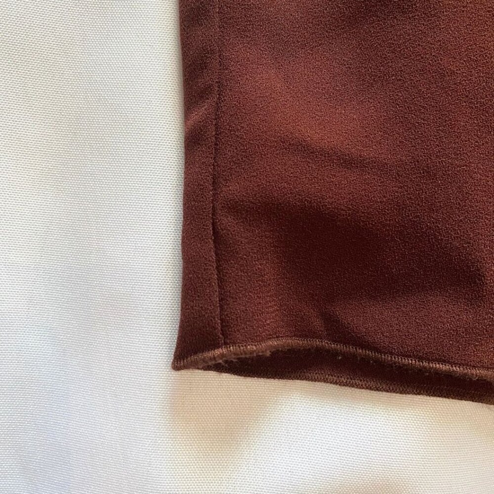 ARITZIA WILFRED DUREE OFF THE SHOULDER SHIFT DRESS IN BURGUNDY BROWN WINE - S - Picture 8 of 9